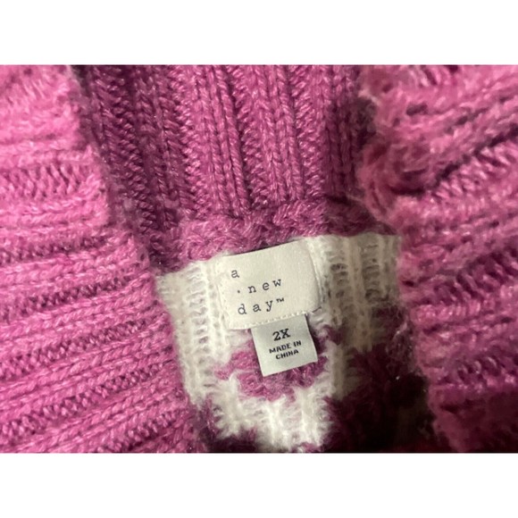 A New Day Winter Sweater Womens Size 2X Cotton Blend Nordic Pattern Crew Neck - Picture 5 of 6